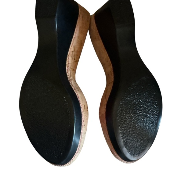 Coldwater Creek Pink Ribbon / Leather Weave Sandals Slip-On Sz 6 - Picture 3 of 5